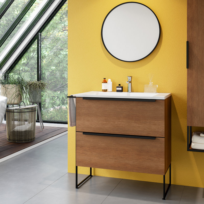 Belfry Bathroom 80 cm Freistehender Waschtisch Corington mit Spiegel